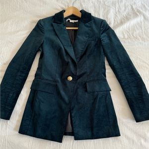 Veronica Beard Emerald Long and Lean Velvet Dickey Blazer - 2